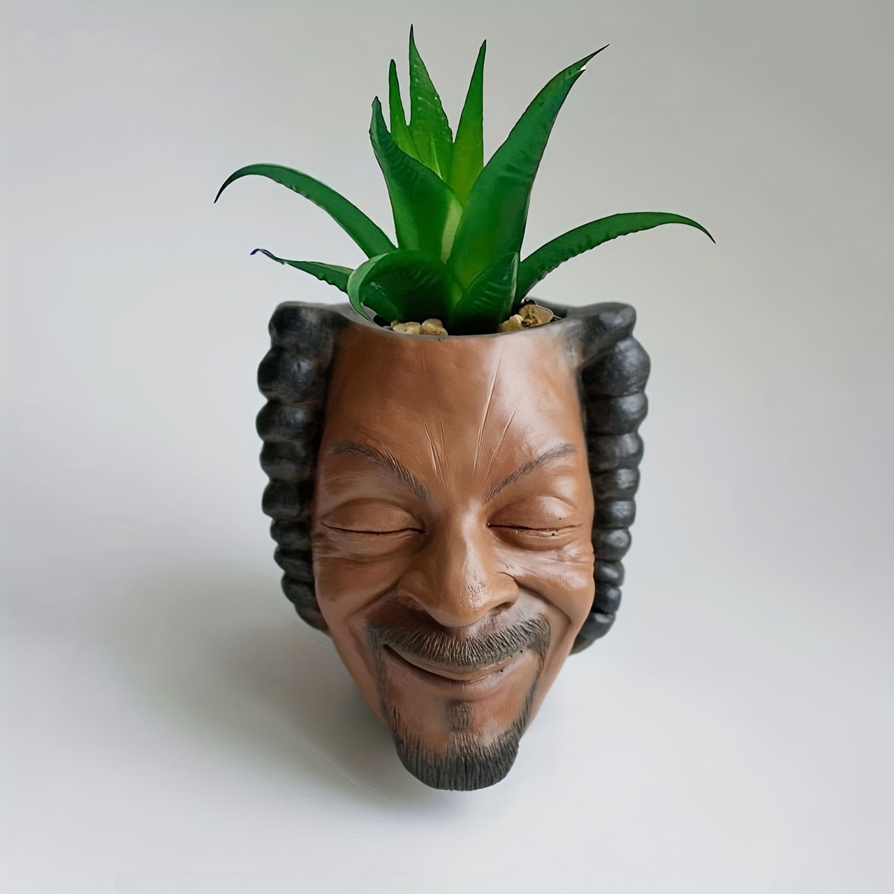 Smiling Plant Pot with Middle Fingers Up, Novelty Planter Holds Small  Plants, Home Decor Indoor for Live Plants, Funny Expression Indoor Plant  Pot for