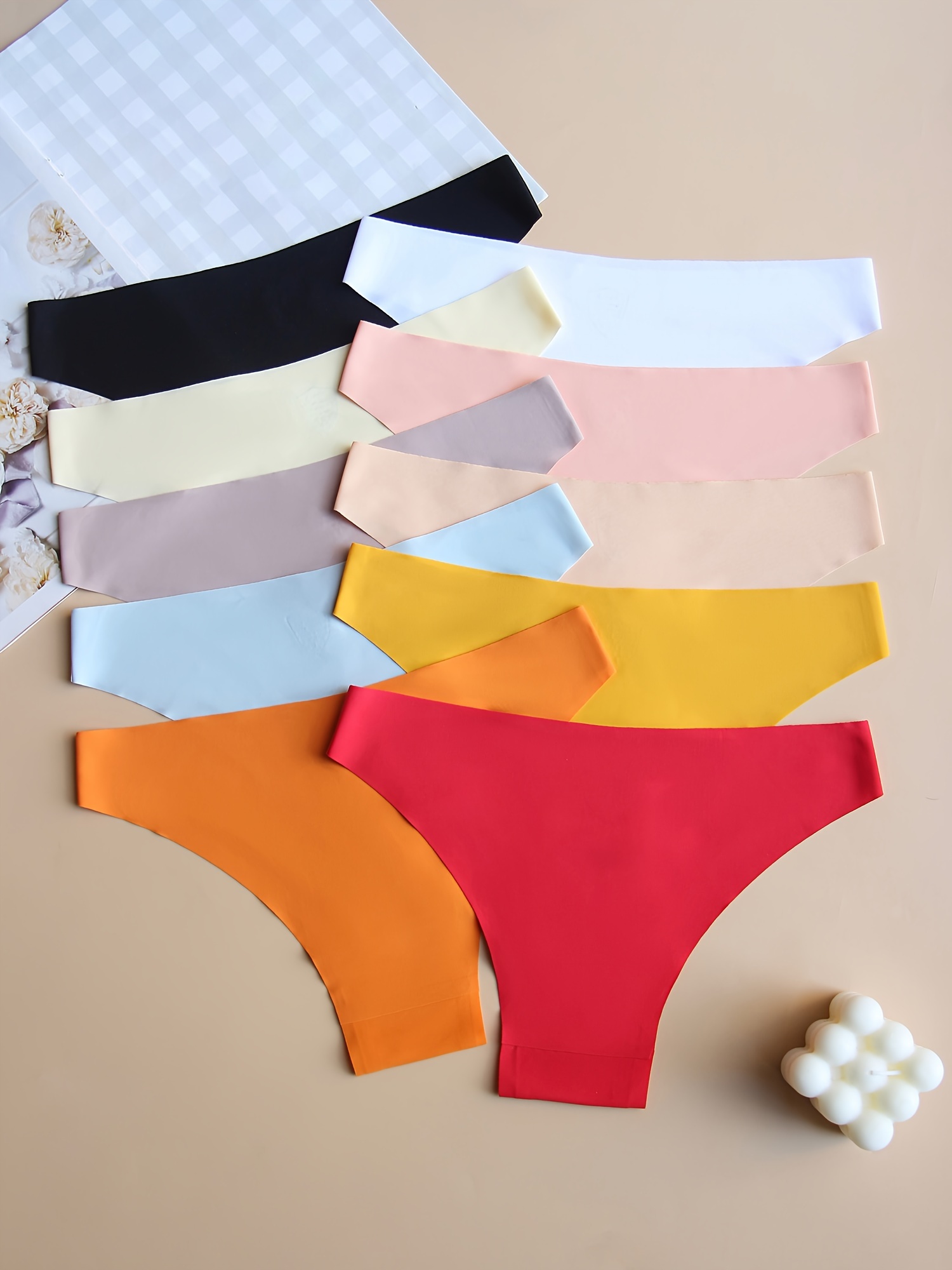 Plain Seamless Briefs Comfy Breathable Stretchy Intimates - Temu