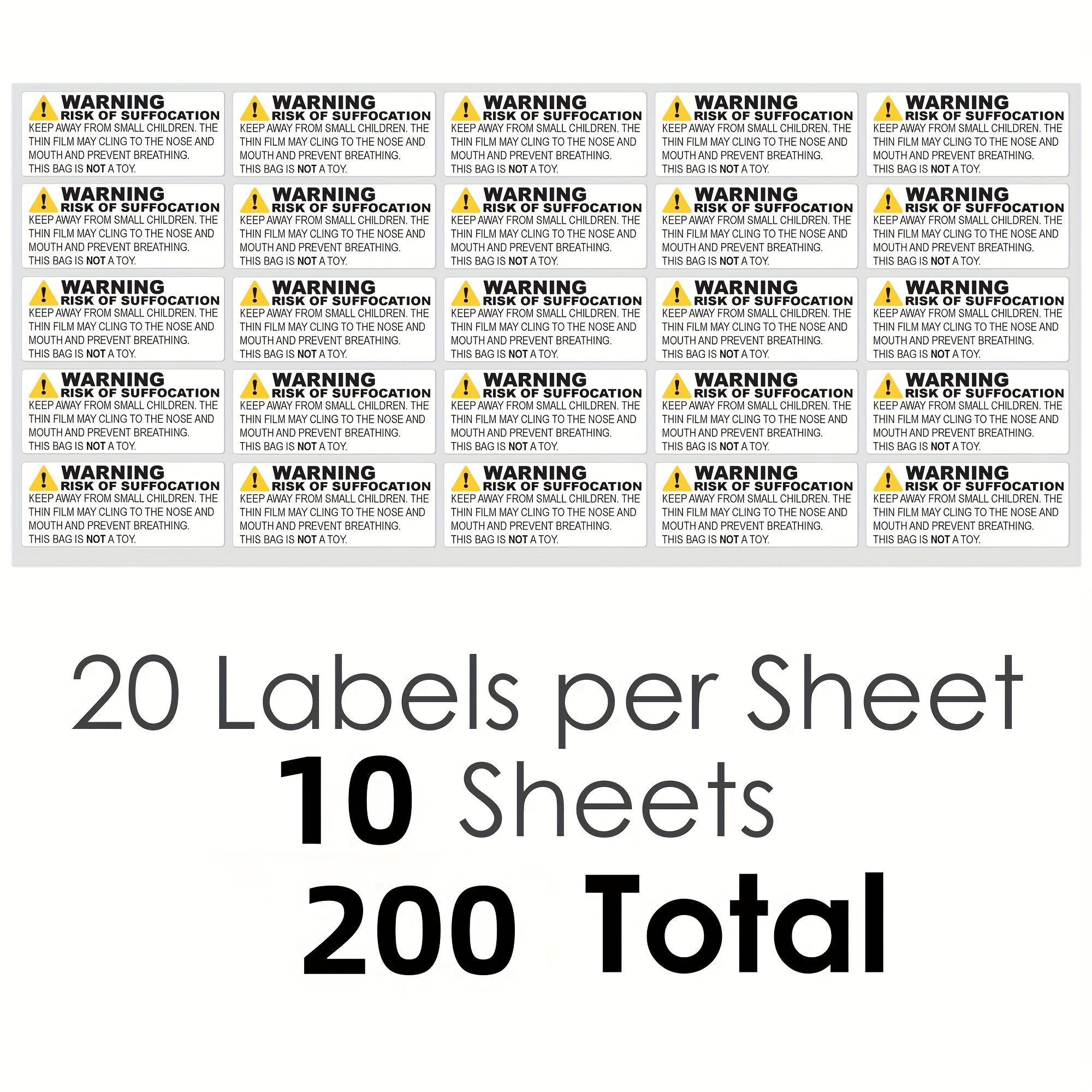 5 Sheets Small Black Adhesive Stickers 200 Pcs Number Stickers