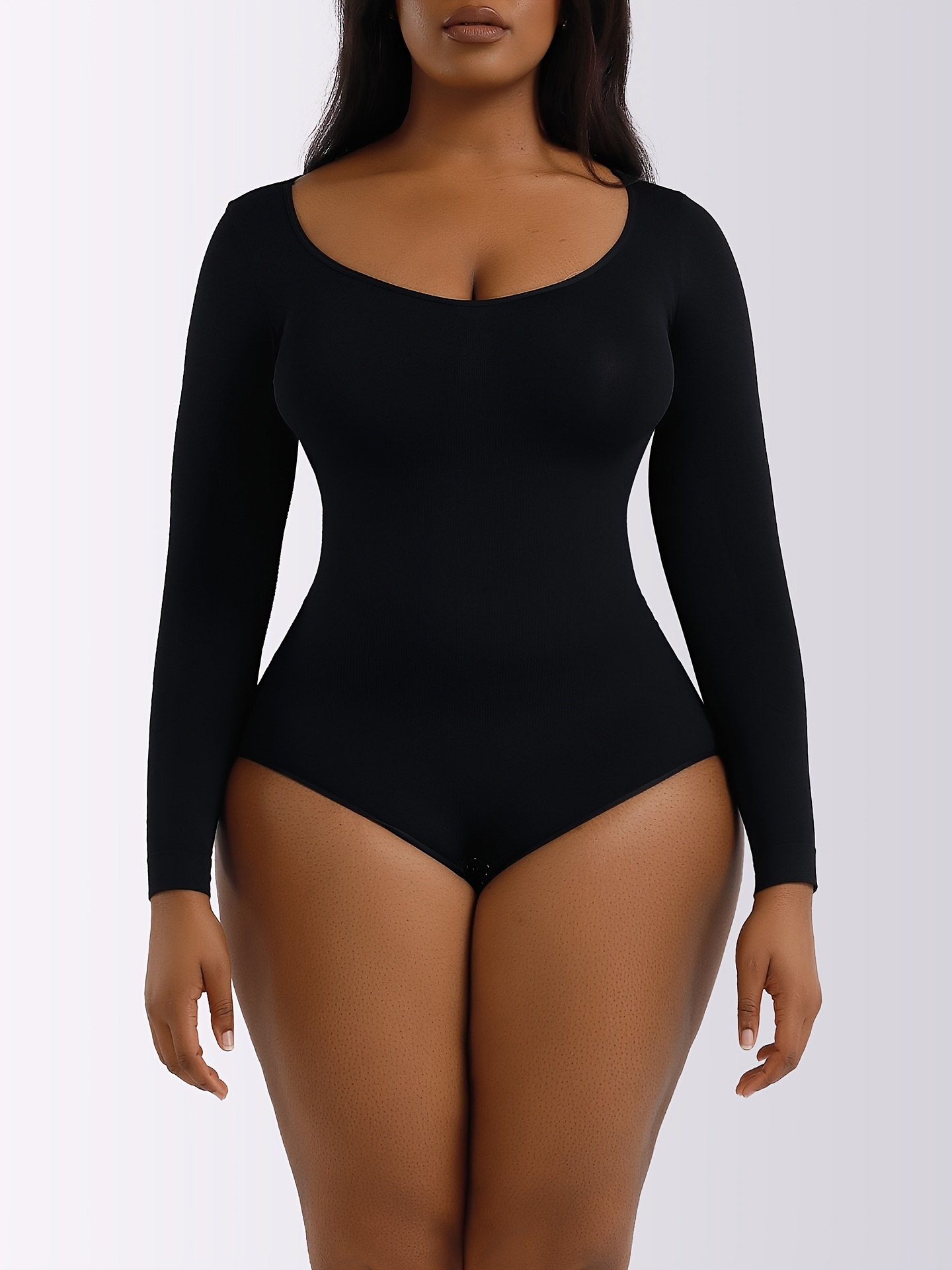 Cotton Bodysuits for Women Long Sleeves Boat Neck Minimalist