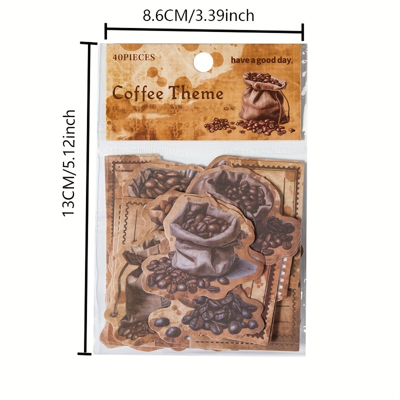 30 Coffee Stickers Hand Account Diy Decoration Scrapbook - Temu