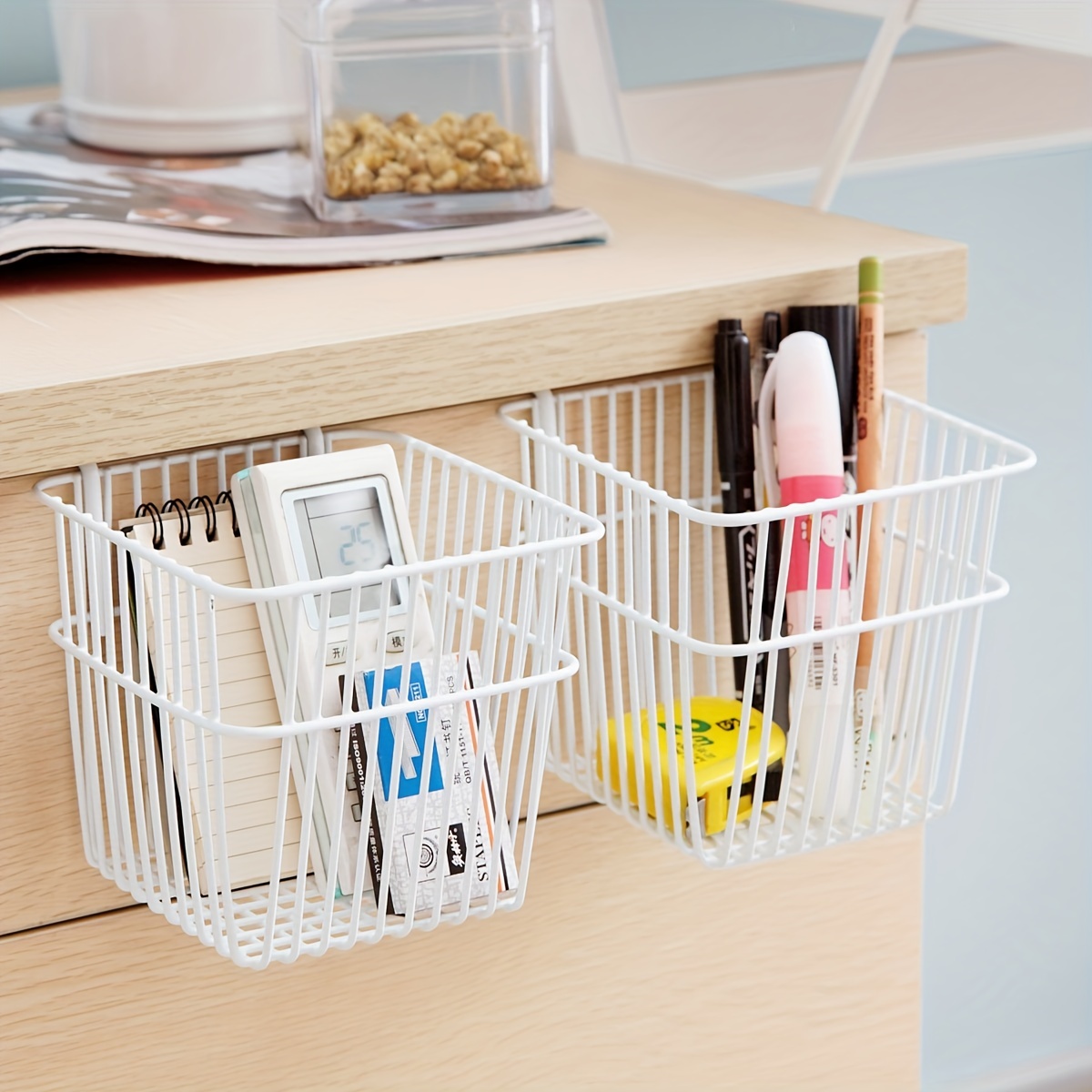 Hanging Under Shelf Storage Iron Cabinet Closet Desk Home Kitchen