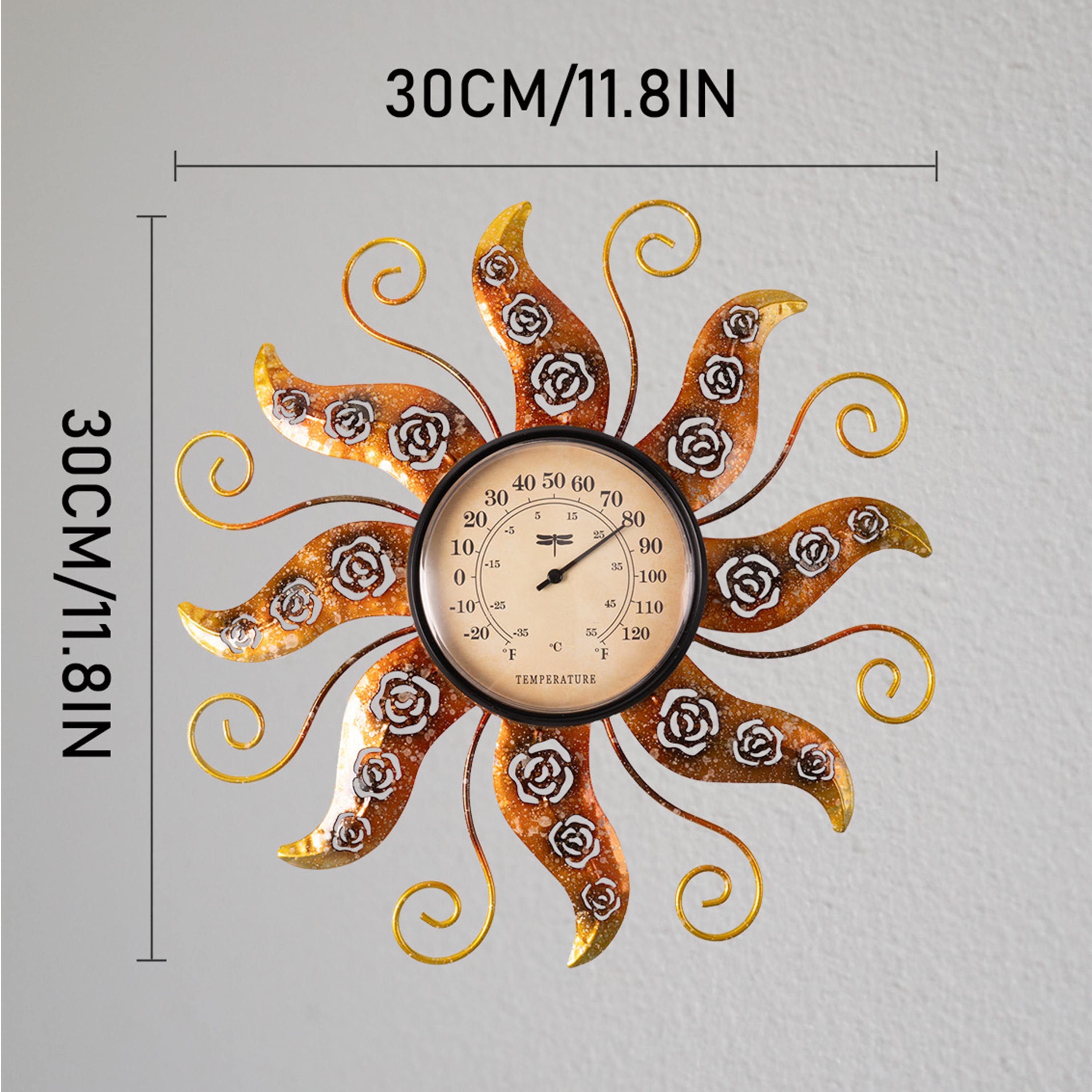 1 Pc Sun Art Thermomètre Extérieur Décoratif 12 Rose Motif - Temu