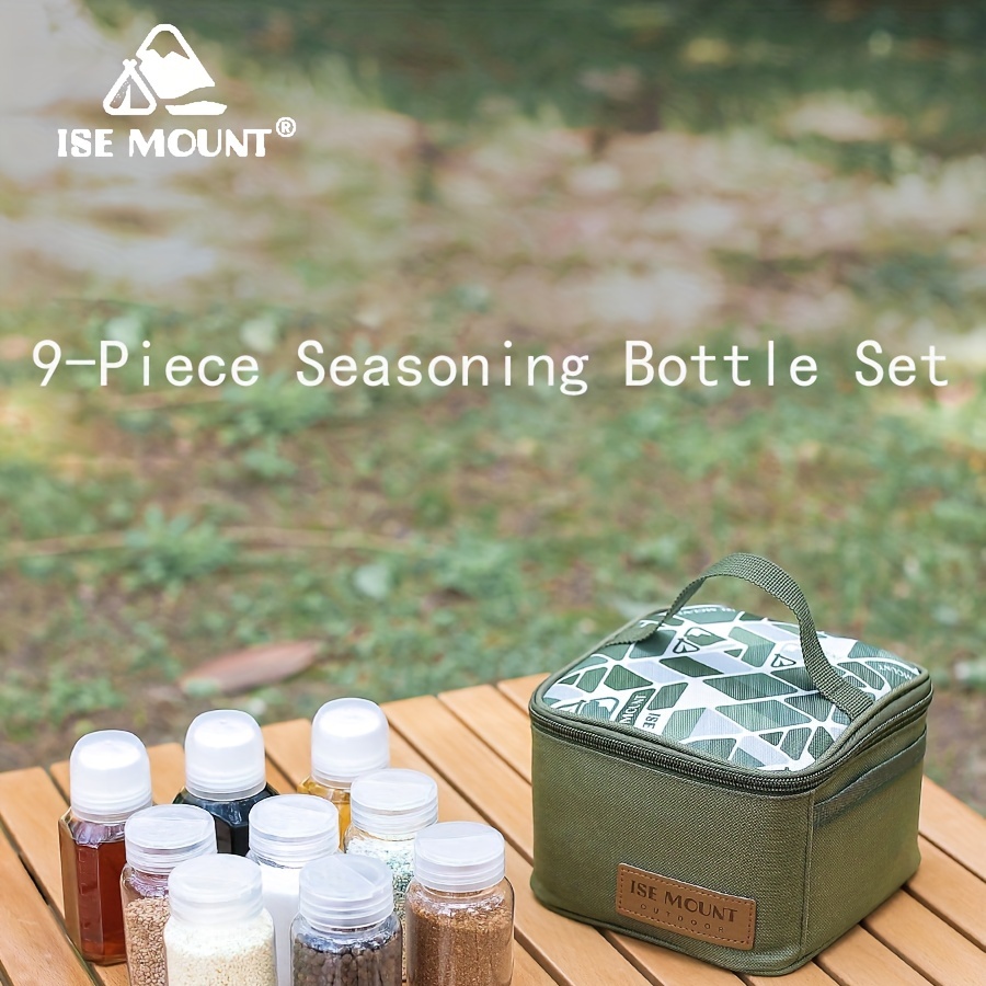 Portable Camping Spice Kit With 6 Jars Seasoning Storage Bag - Temu