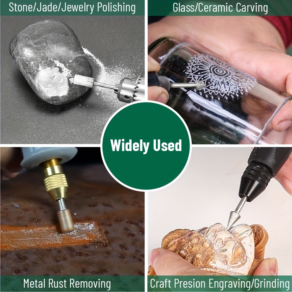 20pcs Dremel Diamond Burr Glass Drill Bits Engraving Rotary Tool Set
