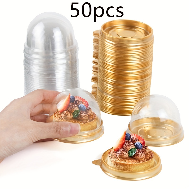 

50pcs, Mini Dessert Cake Box Transparent Cup Cake Pastry Baking Packaging Box Wedding Party Supplies Christmas Gift, Packaging Box, Candy Box, Chocolate Packaging Box, Party Favors