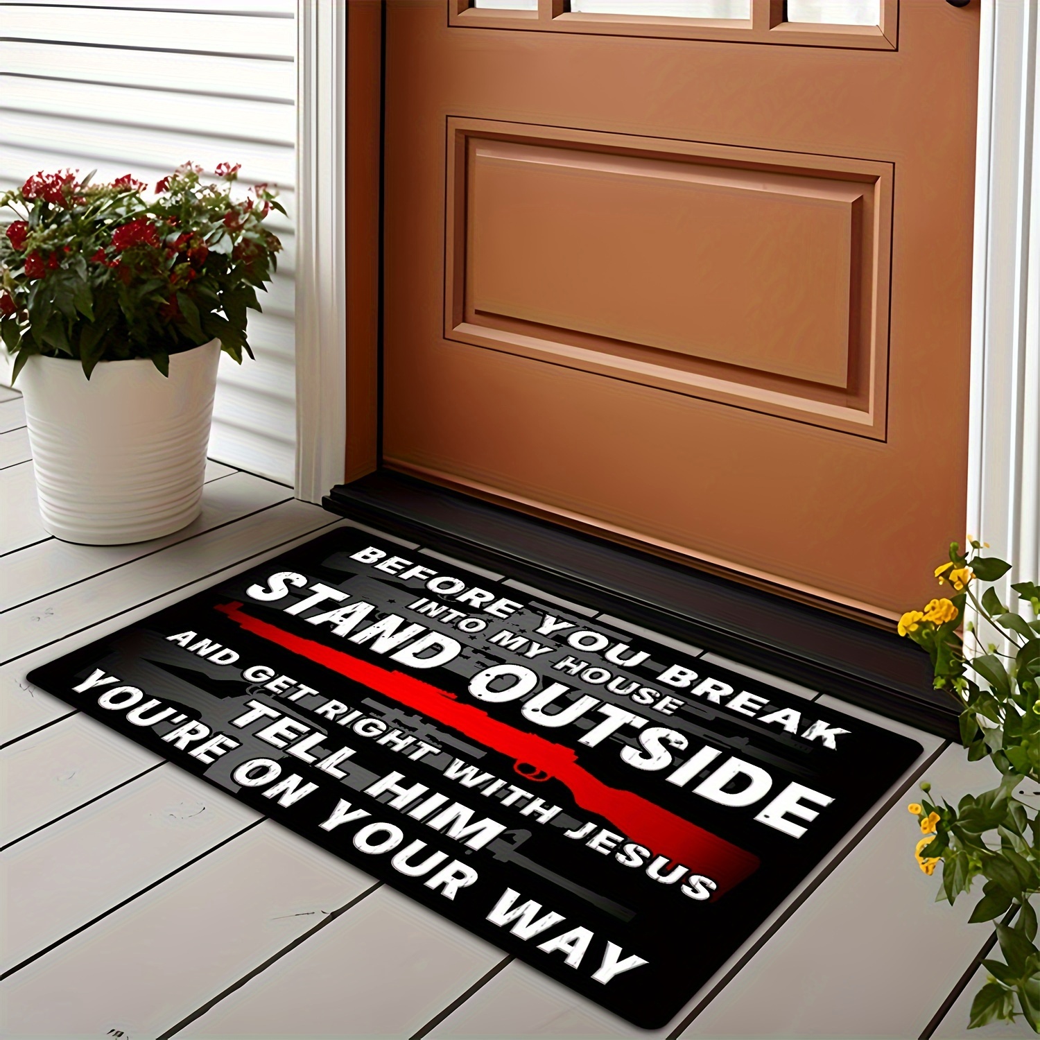 Door Mats For Outside Entry Funny Warning This Property Is - Temu