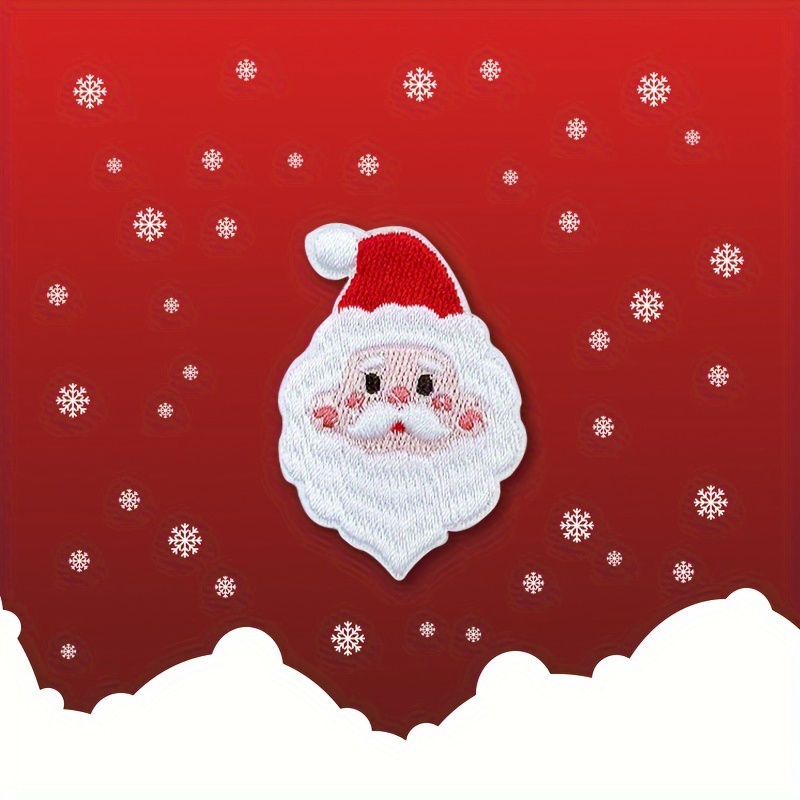 Xmas Santa Claus Self Adhesive Patches Iron On Chenille - Temu