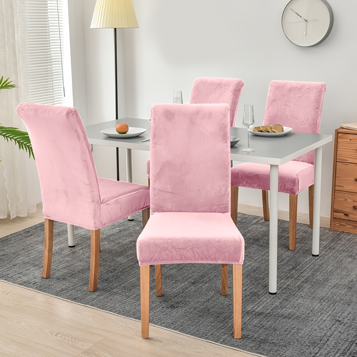 Pink dining discount room chair covers