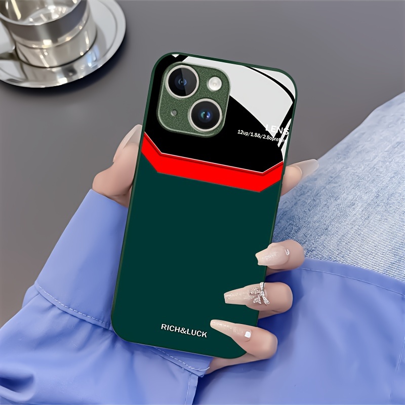 

Creative Gradient Green & Red Line Pattern Protective Shockproof Phone Case For 11/12/13/14/12 Pro Max/11 Pro/14 Pro/15/xs Max/x/xr