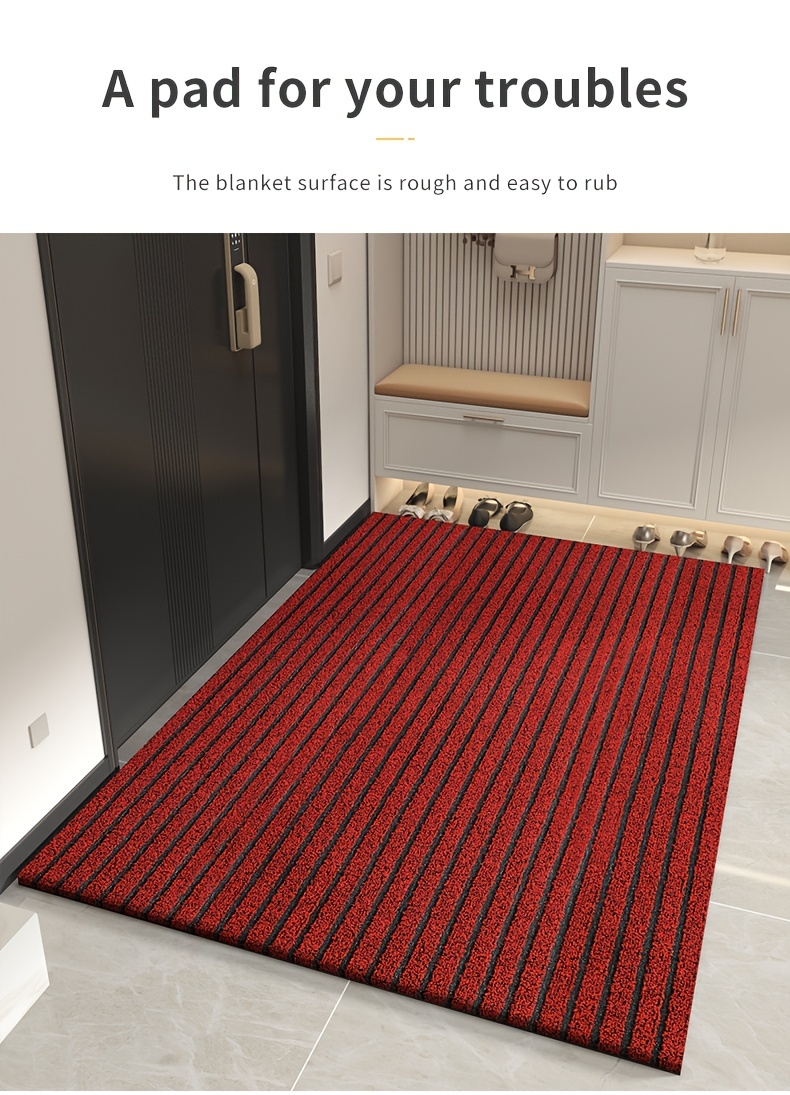 Large Thin Doormat Indoor Outdoor Door Mat Grey Khaki Red Anti
