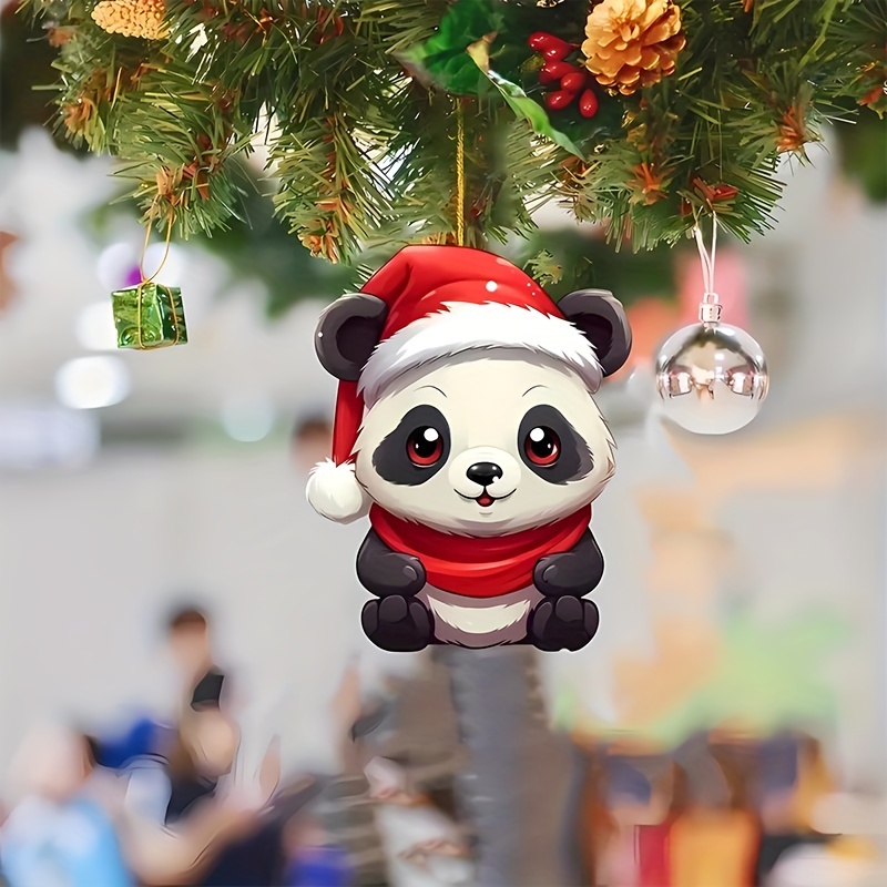 Niedlicher 2D-Acryl-Panda-förmiger Autoinnenraum, Feiertagsdekorationen,  Weihnachtsbaumschmuck, Paargeschenke, Schlüsselanhänger, Rucksackanhänger -  Temu Austria