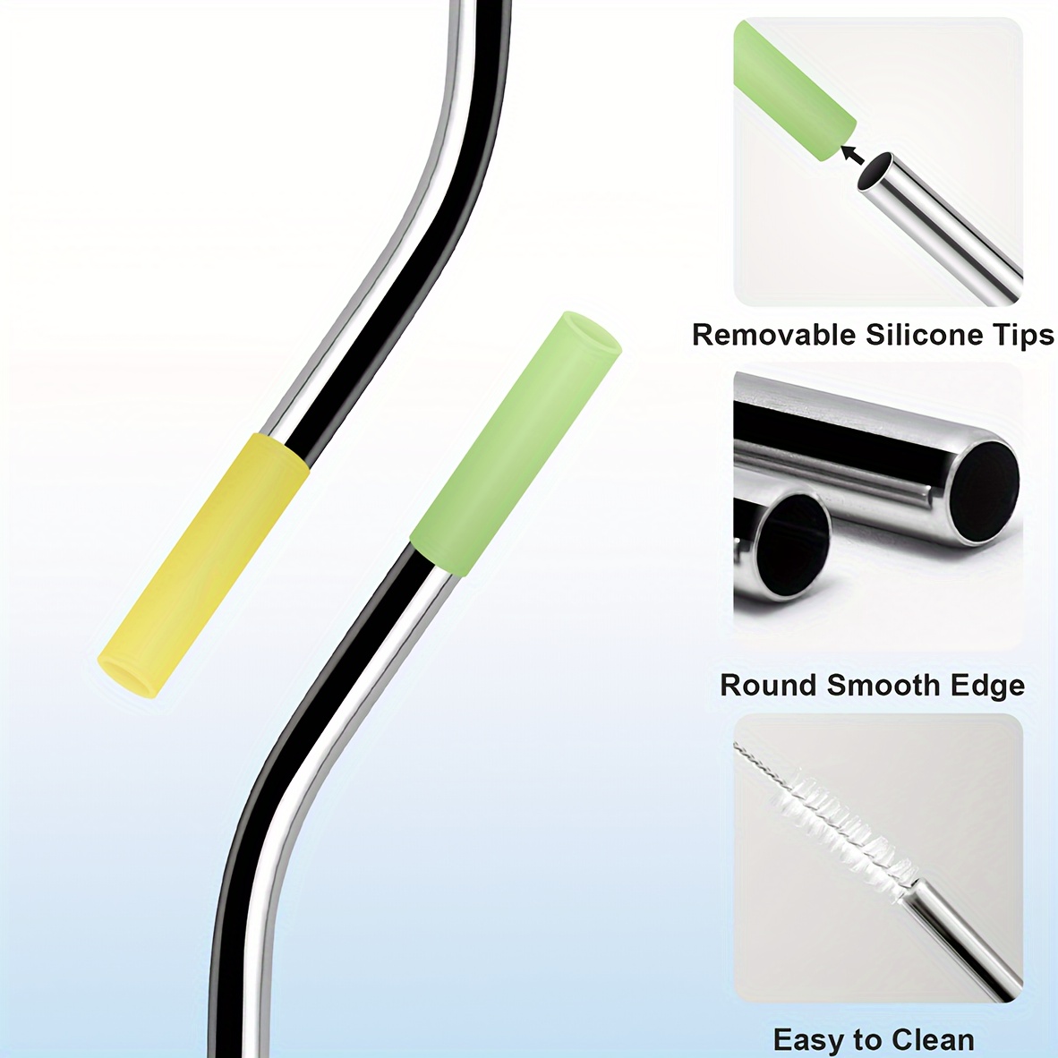 Straw Tip Replacements - 8mm, Multi Color