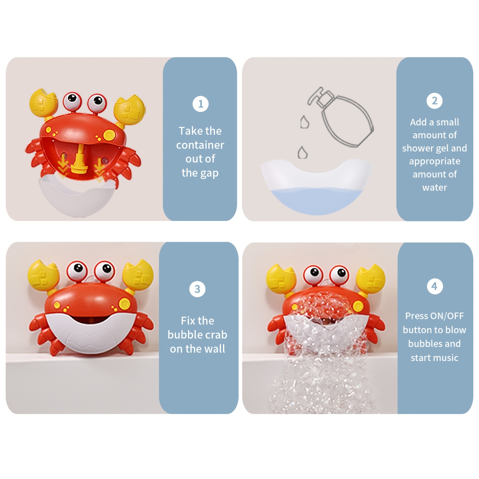 Bubble Crabs Baby Bath Toy Funny Toddler Bath Bubble Maker - Temu