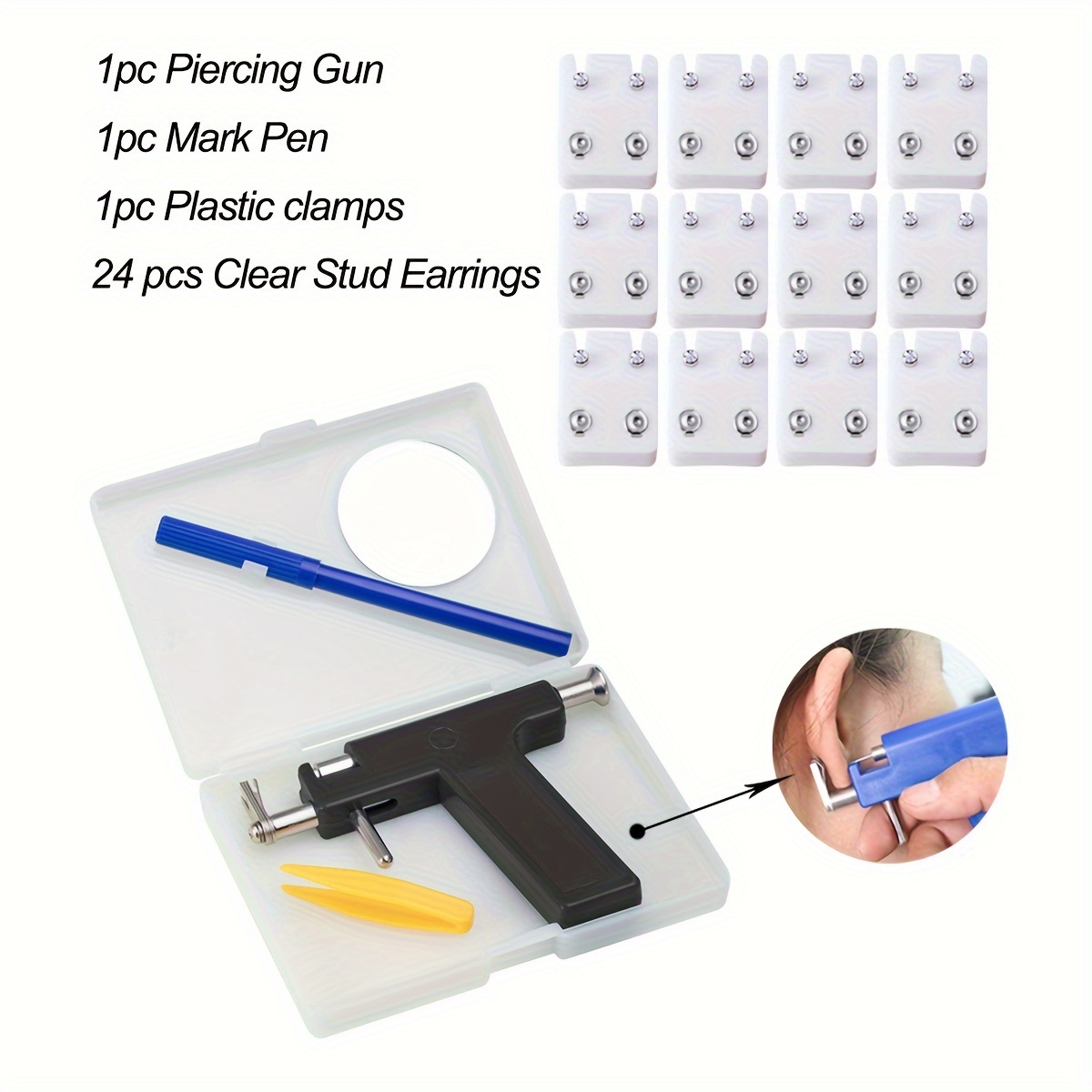 Kit de perforación de oreja, kit de pistola perforadora de oreja
