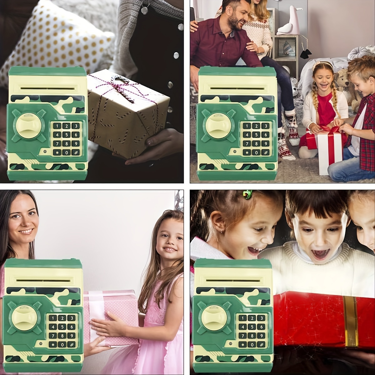 Hucha electrónica, papel de desplazamiento , caja de ahorro de dinero con  contraseña de cajero , regalo de juguete perfecto para niños y niñas  Ormromra LT406-3