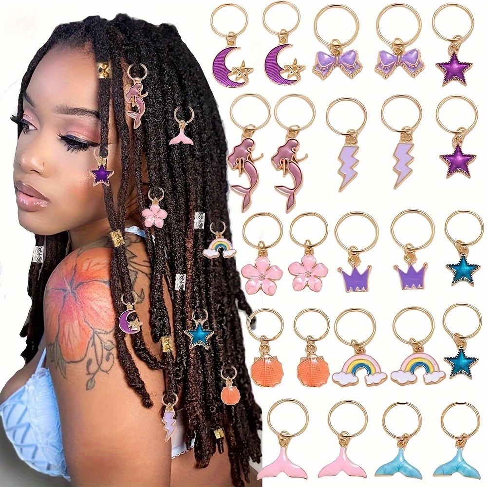 80pcs Alloy Hair Ring Dreadlock Hair Beads Braid Hair Tube Hair Accessories for Girls Women,Hair Products,Temu