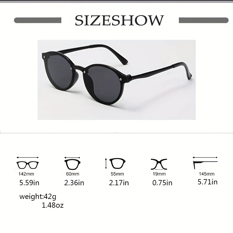 Sunglasses For Woman Rectangle Lenses Party Sun Glasses Black Novelty Round  Designer Shades Trendy Fashion Polarized Eyeglasses