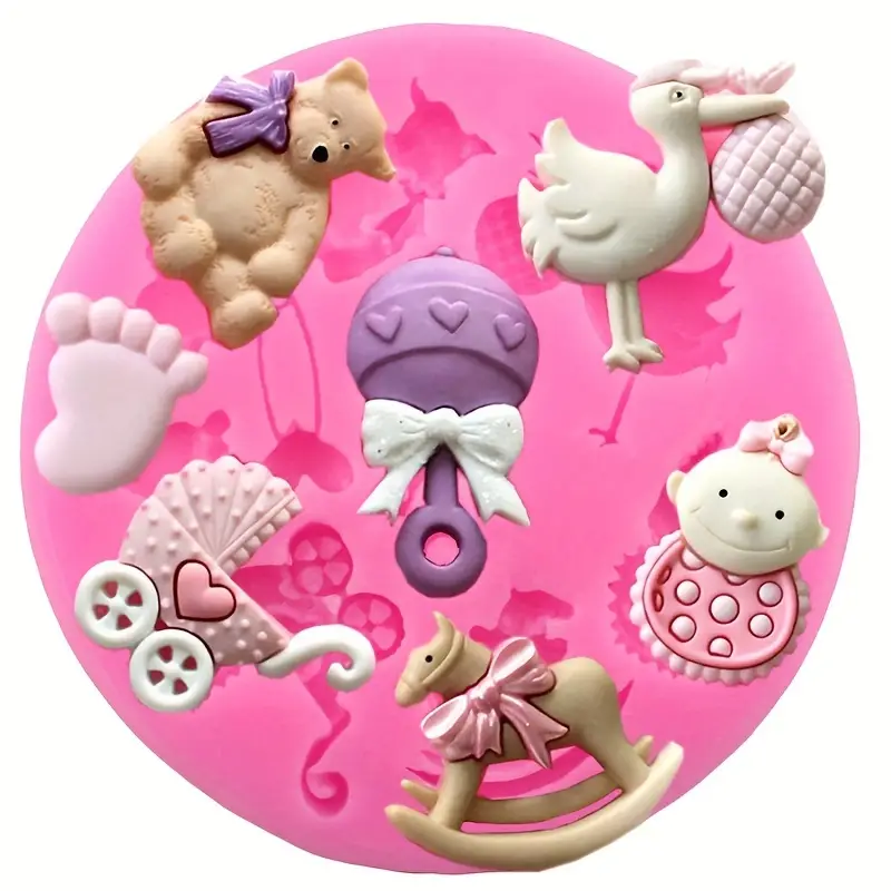 3d Silicone Baby Stuff Chocolate Molds For Diy Cake - Temu