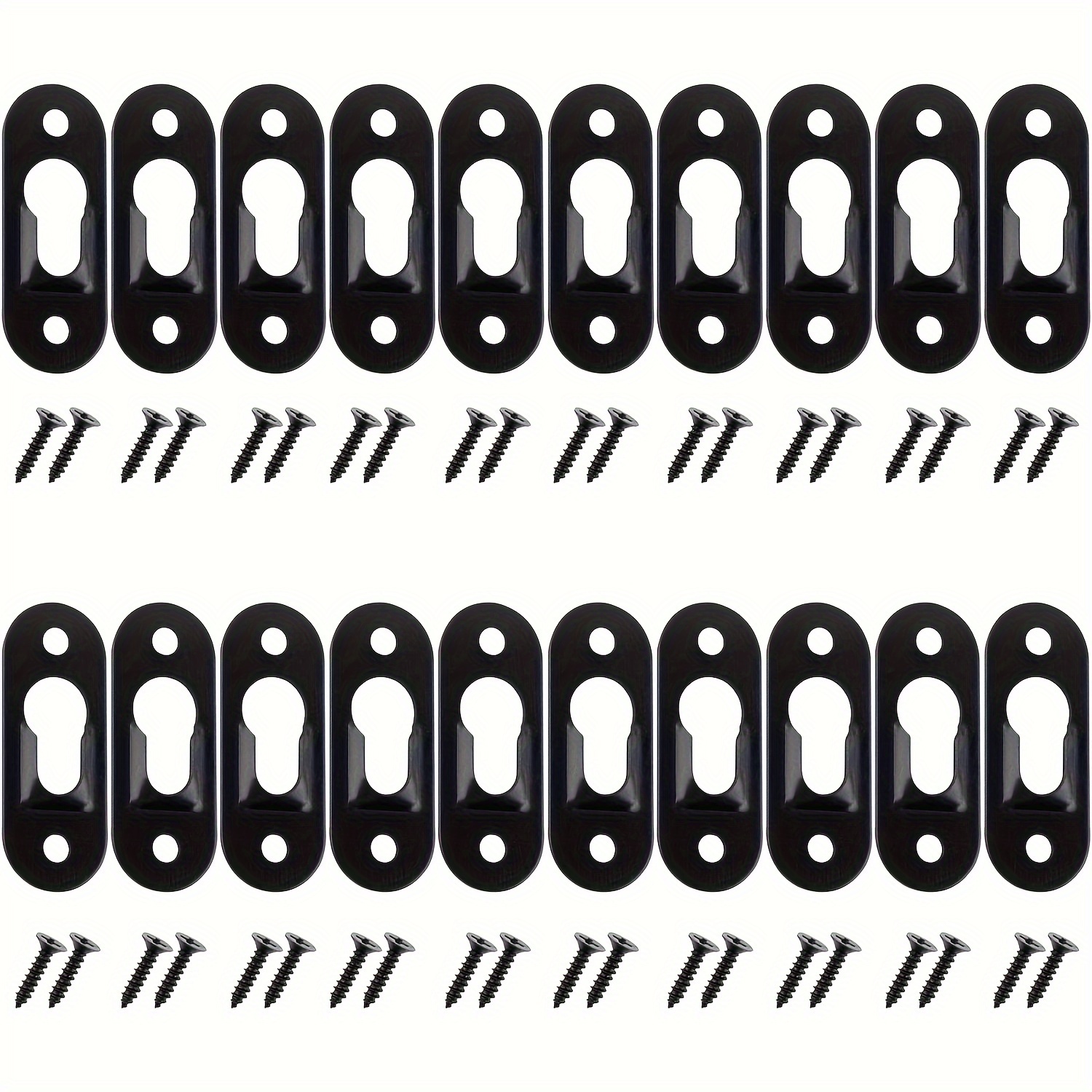 

Family Value Pack 20pcs Black Metal Single Keyhole Hangers With Screws Metal Keyhole Hanger Fasteners Picture Hanging Bracket Plate For Mirror Picture Frames