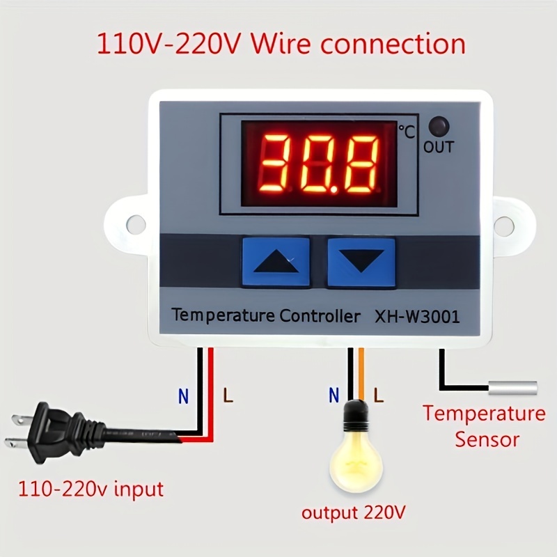 Digital Humidity Controller XH-W3005 12V 24V 110V 220V Humidistat  Hygrometer Humidity Meter 10A Relay Control Humidity Sensor