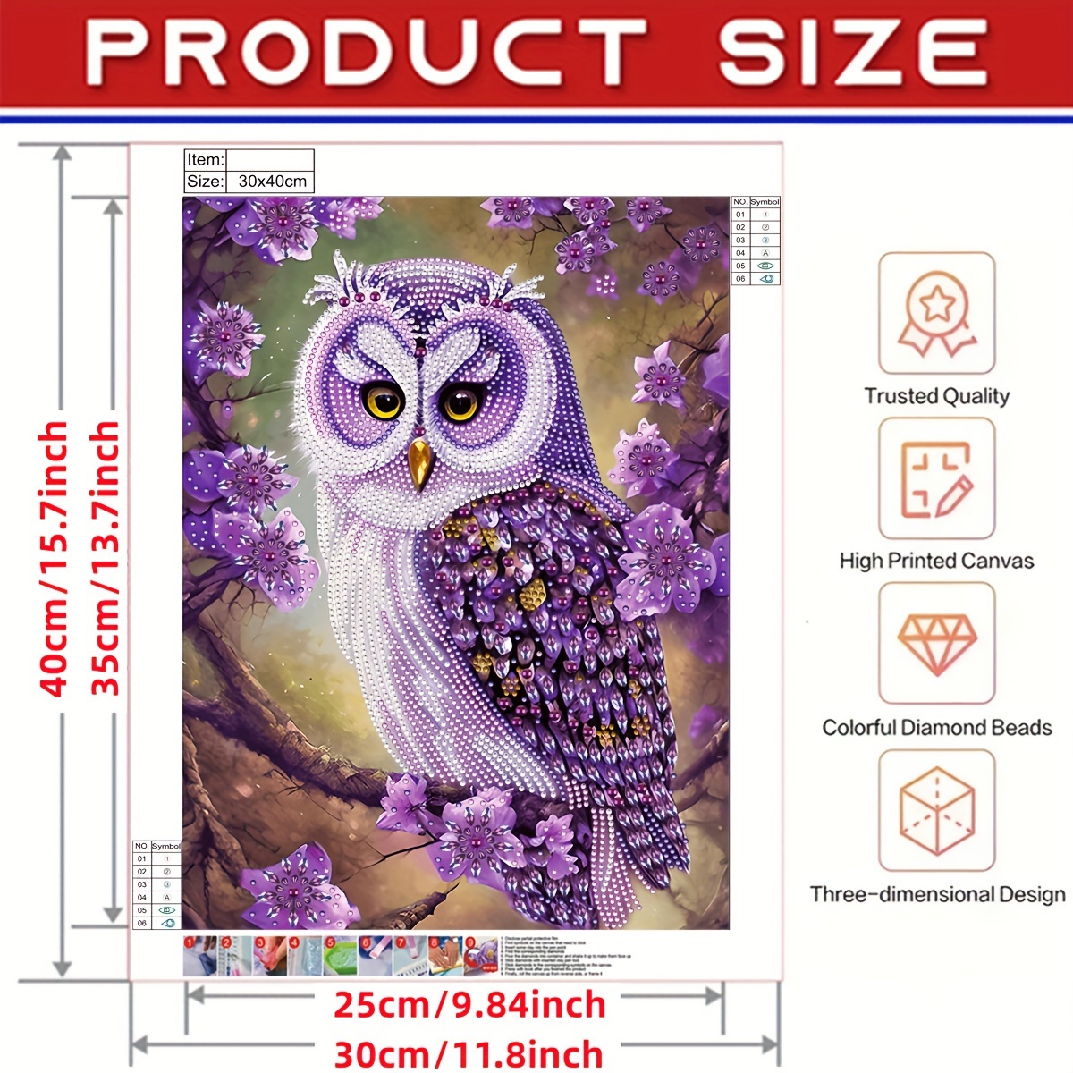 1pc Diy Owl Shaped Artificial Diamond Painting Tool For Both