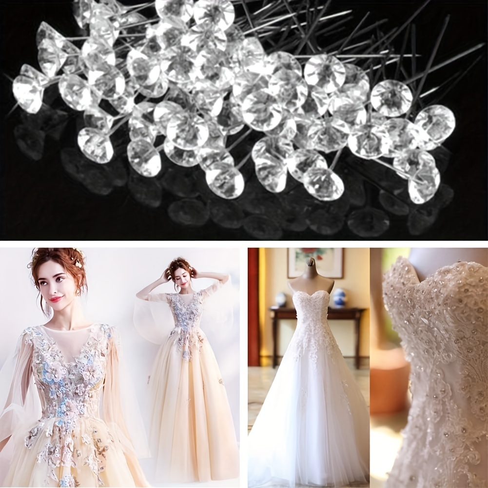 Alfileres de corte de Diamante transparente, agujas de Diamante, decoración  de moda para ramo de flores de boda, 6/8/10mm de diámetro, 100 unids/set -  AliExpress