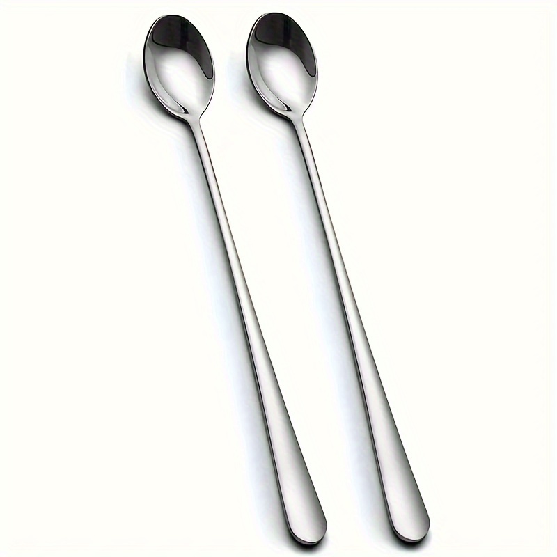 E-shop 2/4/6 Stück Edelstahl Kaffeelöffel, Dessertlöffel Langstielige Löffel für Eistee
