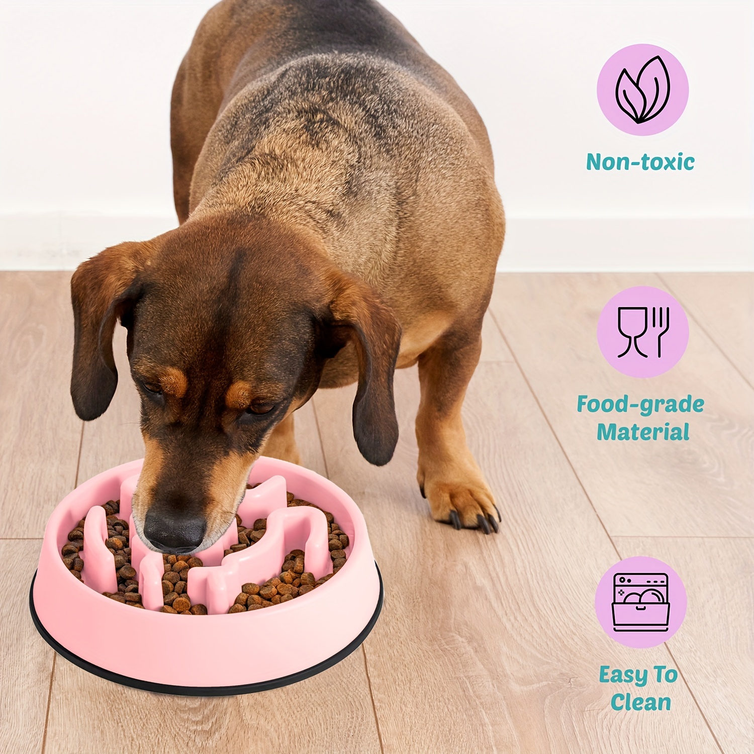Slow Feeder Dog Bowl, Anti Choking Plastic Dog Puzzle Food Bowl, Pet Slow  Feeding Basin With Non-slip Bottom For Anxiety Relief - Temu