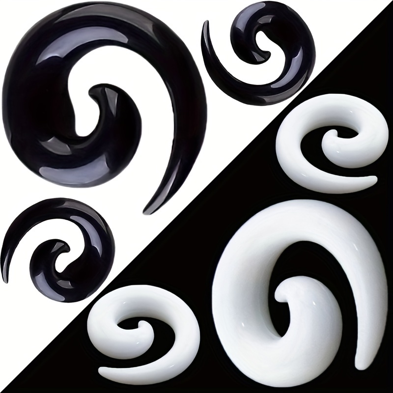 2 Pairs Acrylic Spiral Snail Ear Plugs Set
