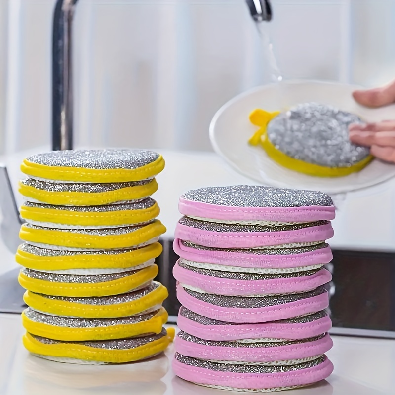 5pcs Kitchen Cleaning Sponge Double Sided Sponge Scrubber Sponges for  Dishwashing Scouring Pad Dish Cloth Kitchen Cleaning Tools