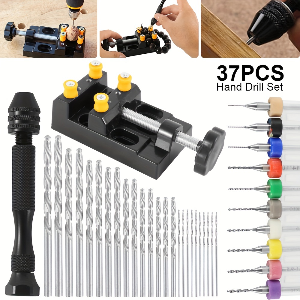 Micro Mini Pin Vise Hand Drill Twist Bit PCB Set Rotary Tool For DIY Craft  Carving Resin Polymer Clay Plastic Jewelry Making - AliExpress