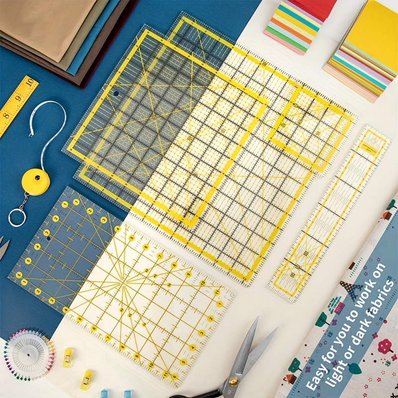 Acrylic Sewing Ruler Square Quilting Rulers Fabric Cutting - Temu Australia
