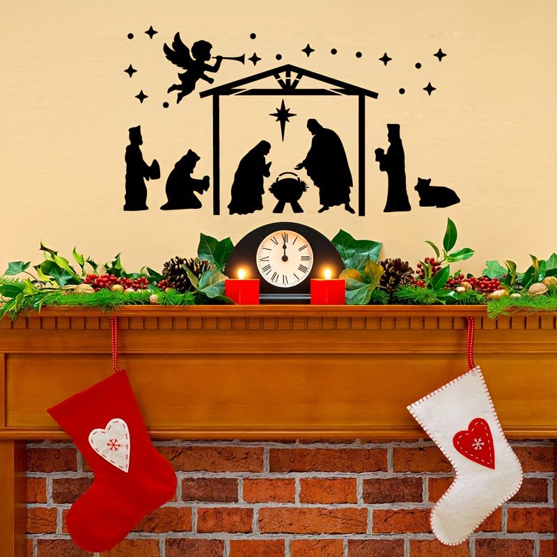 Christmas Nativity Stencils Reusable Believe Blessed Holiday - Temu