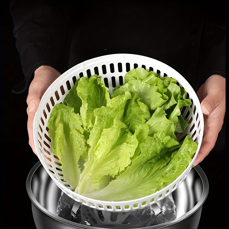 Kitchen Salad Spinner, Press Type Stainless Steel Vegetable Salad Spinning  Dryer, Manual Vegetable Washer Dryer, Fruit Drain Basket, Vegetable And Fruit  Spinning Dehydrator, Lettuce Spinner, Strainer Basket, Kitchen Supplies,  Kitchen Gadgets 