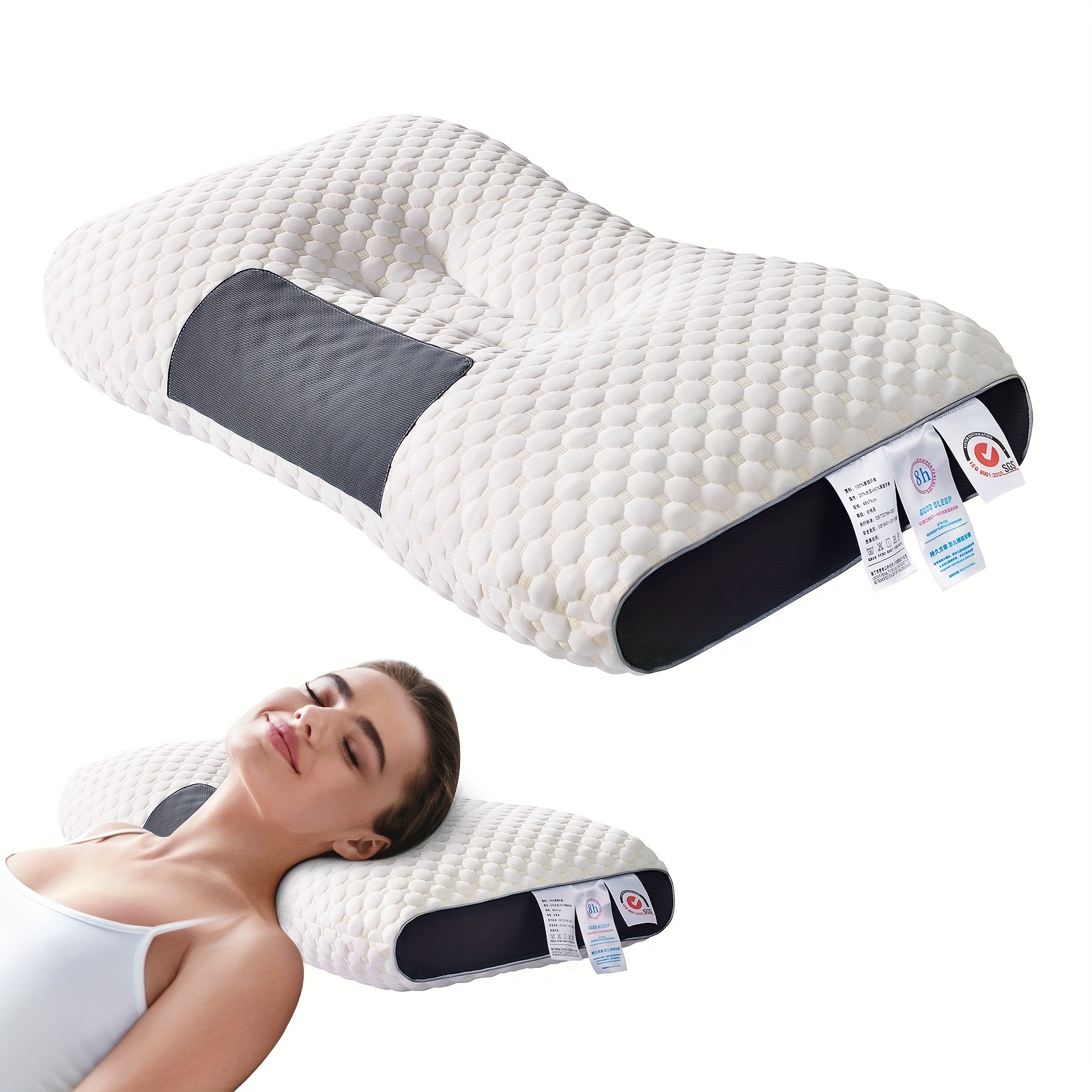 3D SPA Massage Pillow Cervical Orthopedic Neck Pillow To Help Sleep And  Protect The Pillow Neck Soybean Fiber Massage Pillow - AliExpress