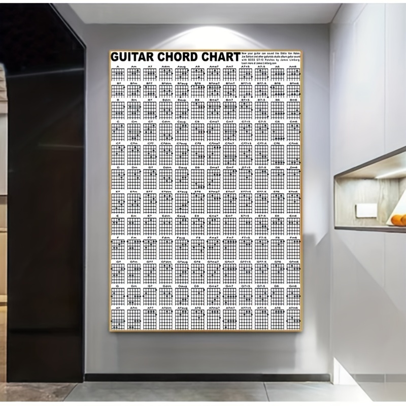 Large Guitar Chord Chart Canvas Wall Art Home Decor Easy Temu