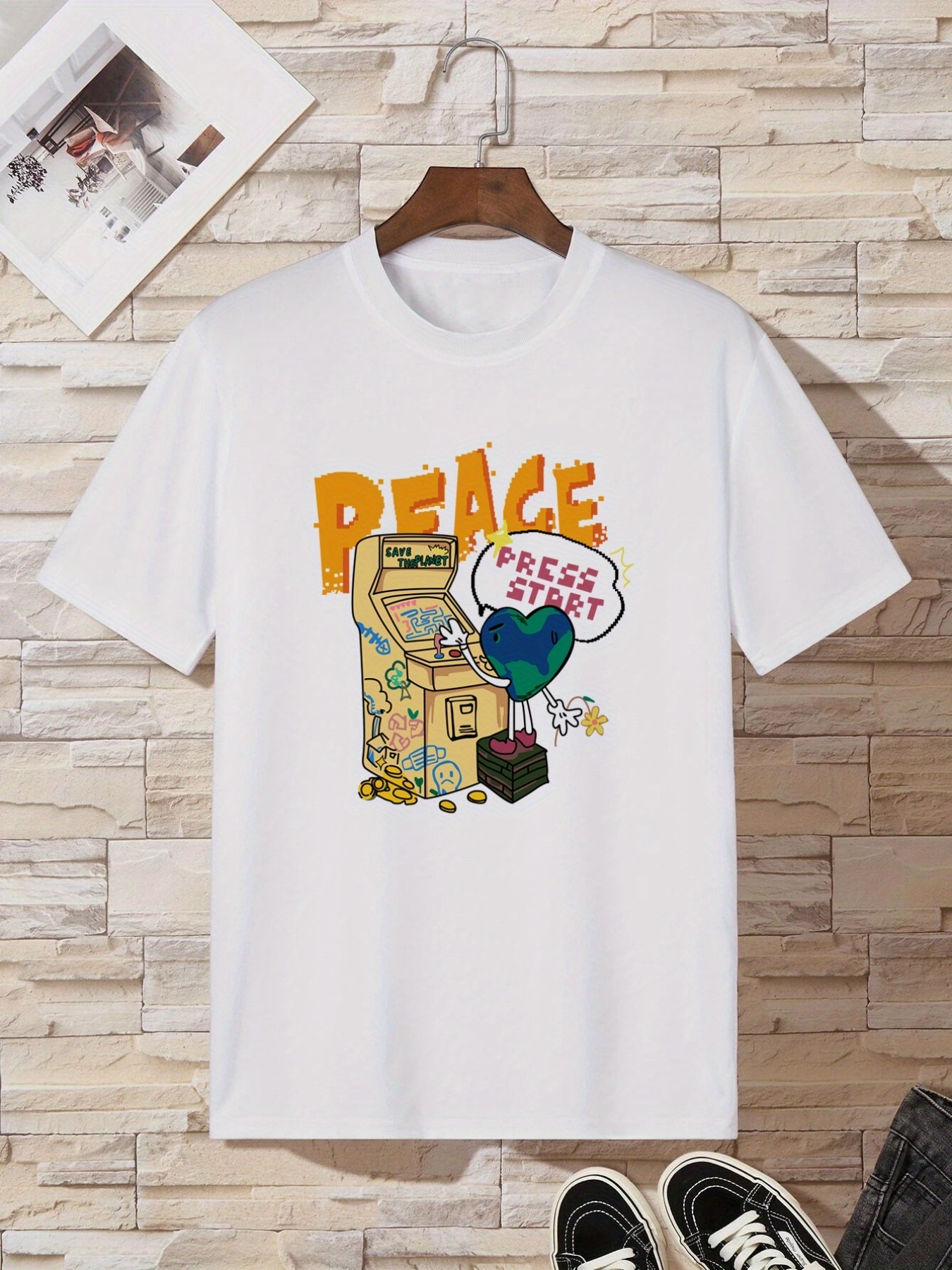 Peace Love World Womens X-LARGE White S/S Round Neck T-Shirt Top Tee  Stretch XL