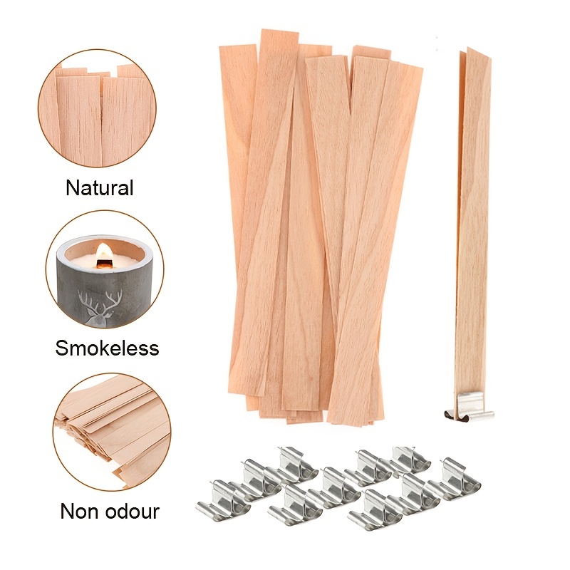 Candle Wicks For Candle Making 10Pcs Wooden Wicks For Soy