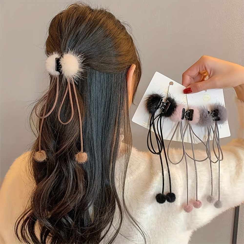 Plush Bow Large Hair Clip Fleece Hair Accessories Hair Holder