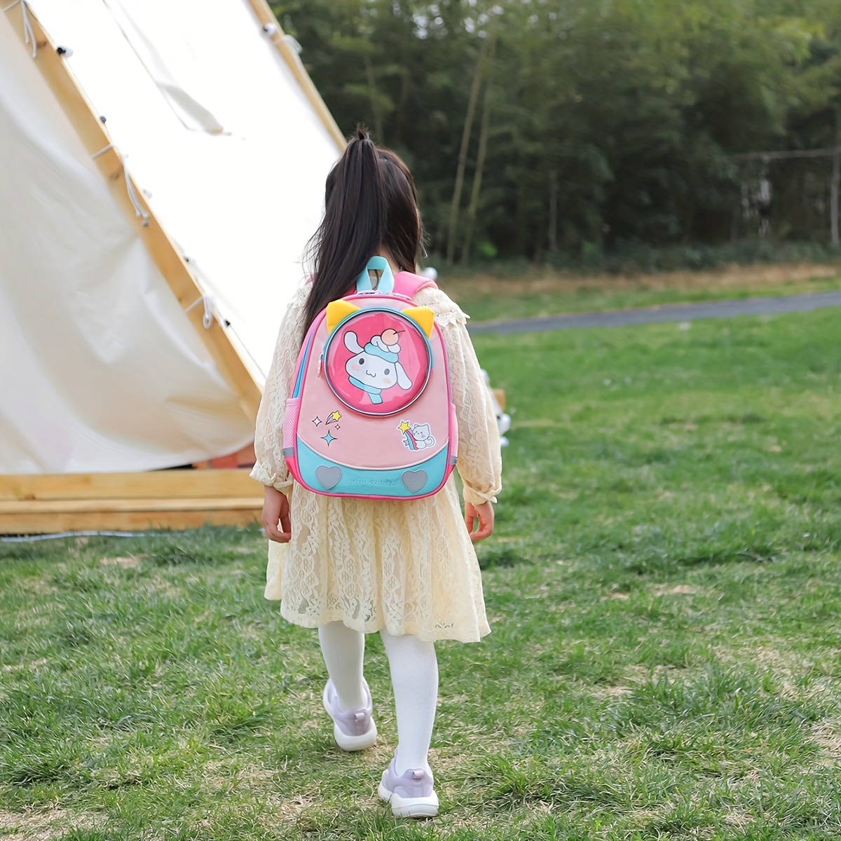 Kids Cartoon Backpack for Kindergarten, Portable Spin Protection Schoolbag