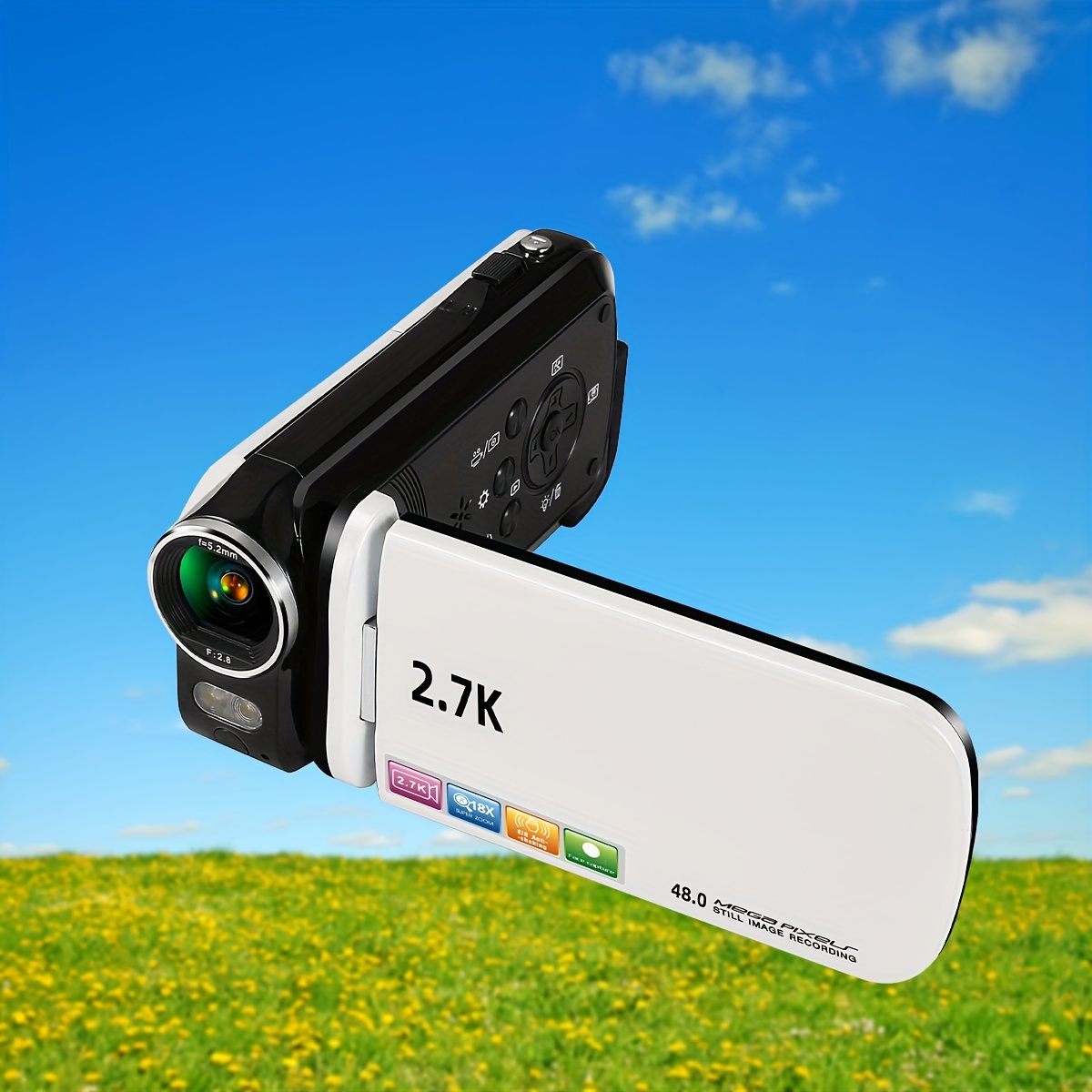 Caméra vidéo numérique Caméscope 720P 16MP Full HD Rotation 270 ° Grand  angle Enregistreur de caméra de vlogging Écran IPS 3,0 pouces Caméscopes  Zoom