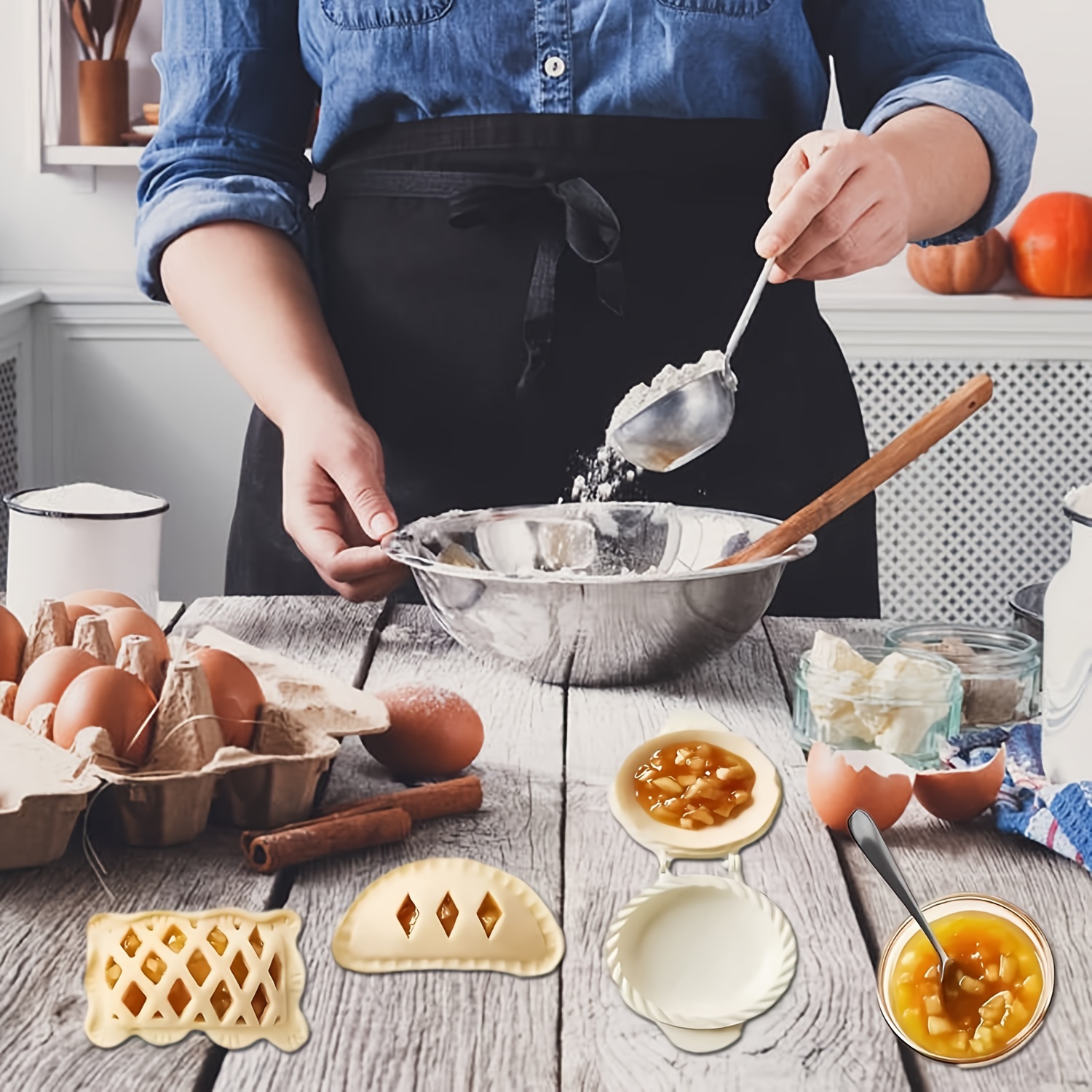  Halloween One-Press Hand Pie Maker, Party Potluck Mini Pie Maker,  Hand Pie Molds For Baking, Dough Presser Pocket Pie Molds, Apple, Pumpkin  and Acorn Shapes (Apple): Home & Kitchen