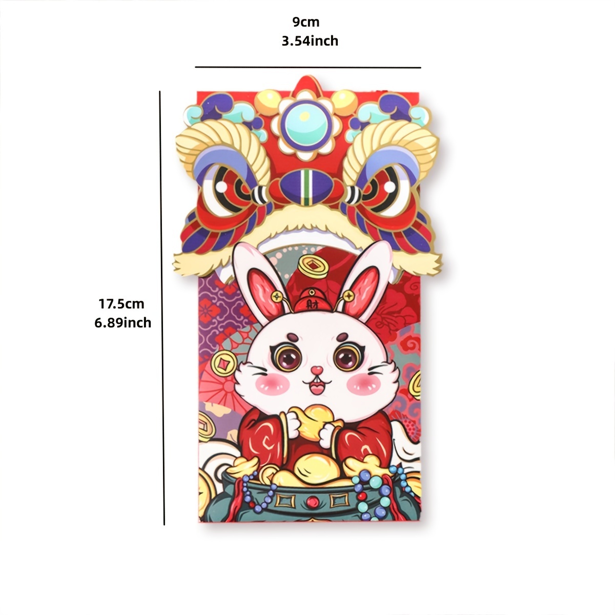 1 Pack 4pcs Chinese Red Envelopes Cartoon Rabbit Cute Lovely Money