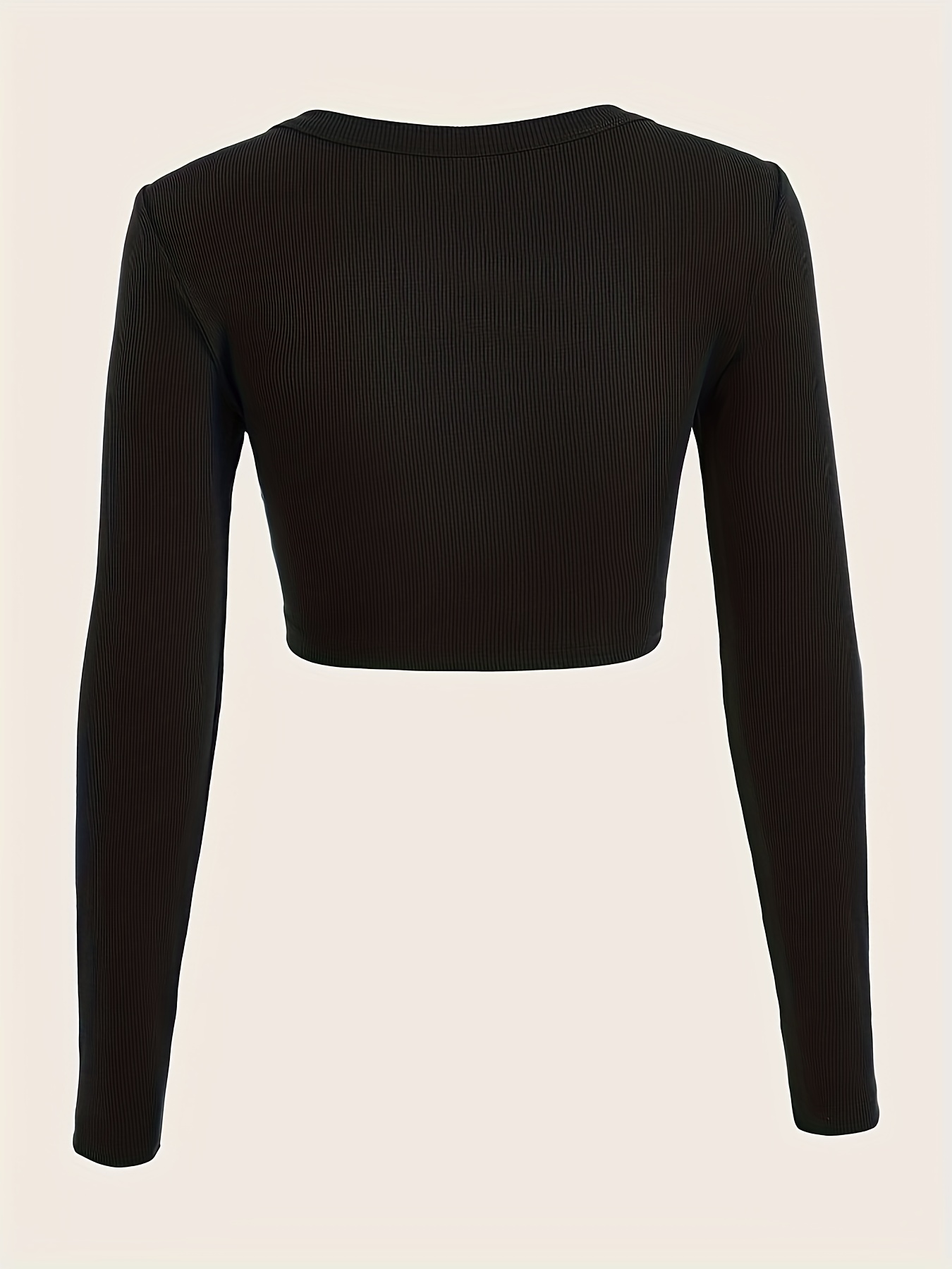 Solid Ribbed Lounge Tops Long Sleeve Crew Neck Top Women's Loungewear