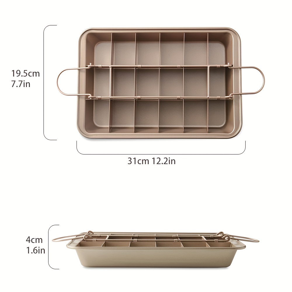 Brownie Pan with Dividers, Non Stick Brownie Baking Pans, Carbon