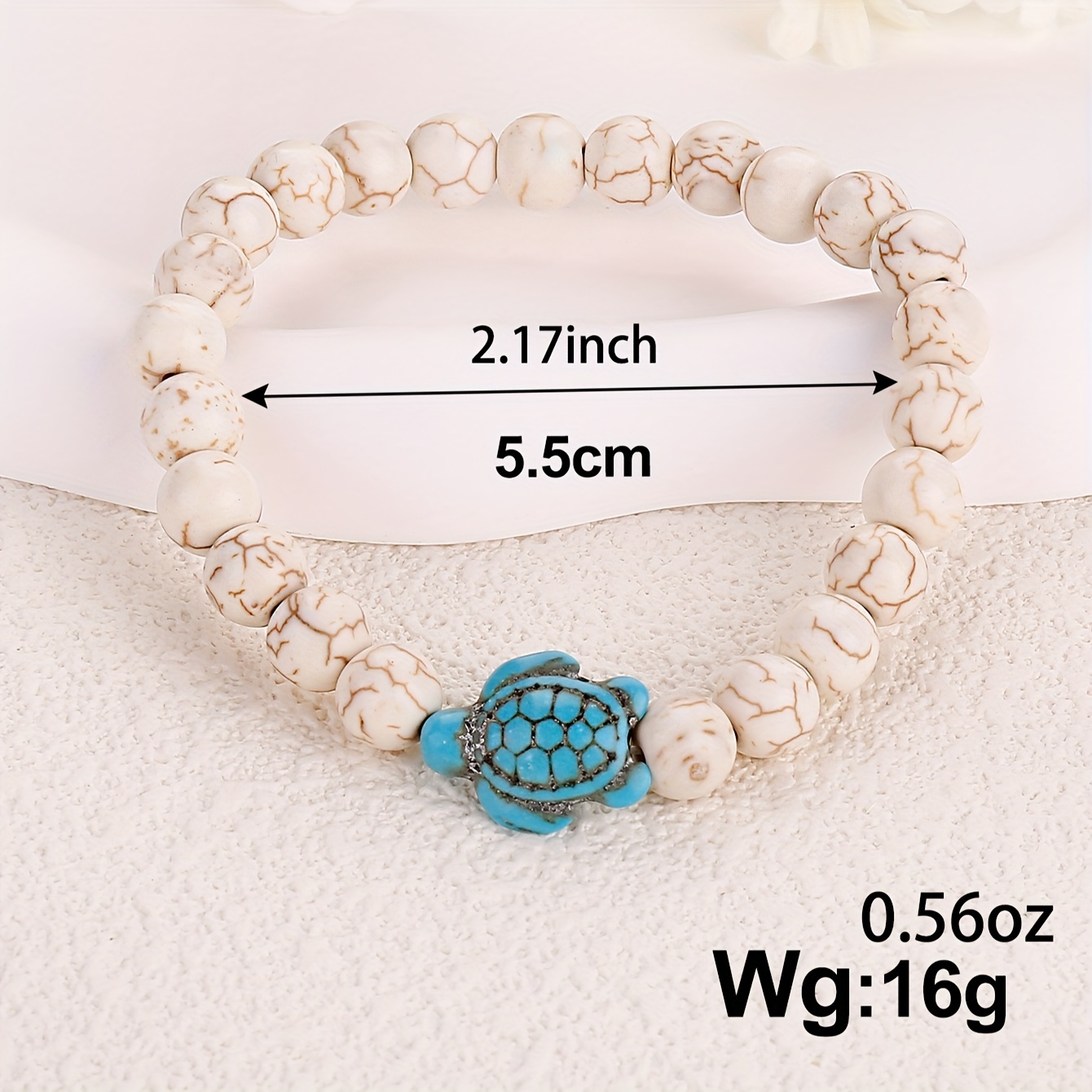 Green Turquoise Volcanic Stone Turtle Bracelets for Men & Women