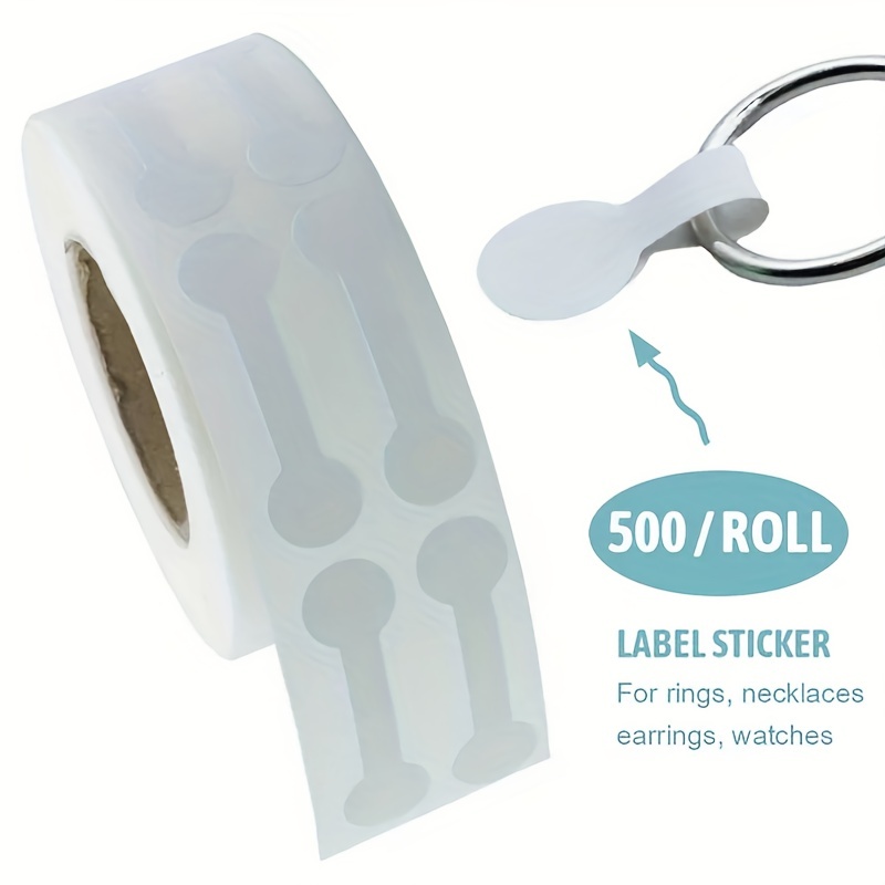 1000 Pcs White Price Tags Stickers with Pen Jewelry Round Barbell Labels  Dumbbell Tags Self-Sticker