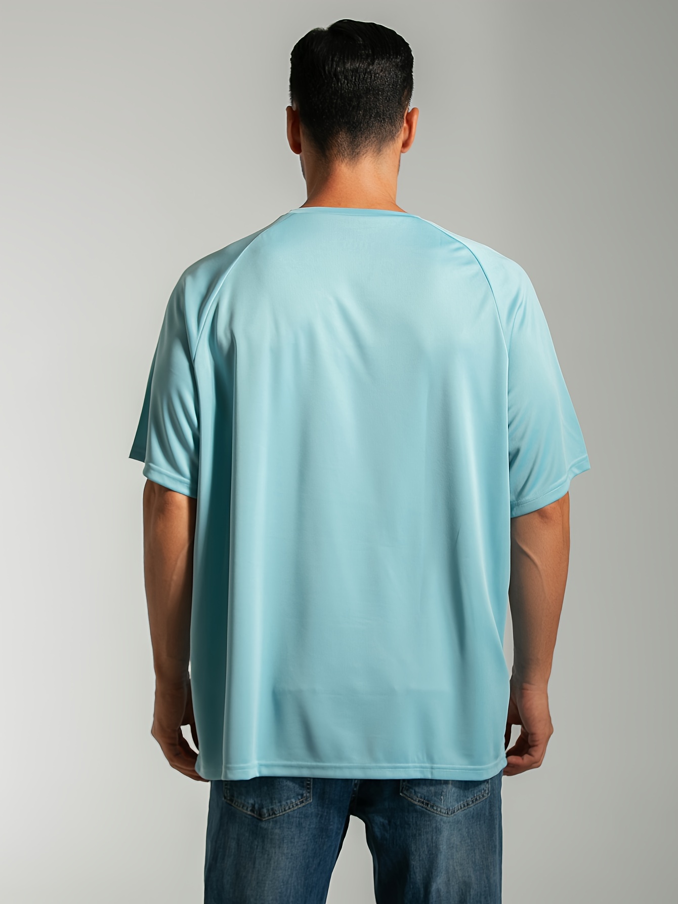 Plus Size Men's Solid T-shirt, Casual Comfy Crew Neck Short Sleeve Tee For Summer Outdoor, Men's Clothing