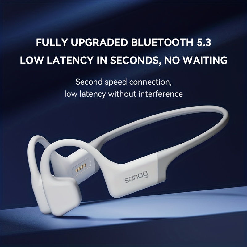 Auriculares de conducción ósea, auriculares de natación Bluetooth  impermeables con micrófono para correr deportes (azul)